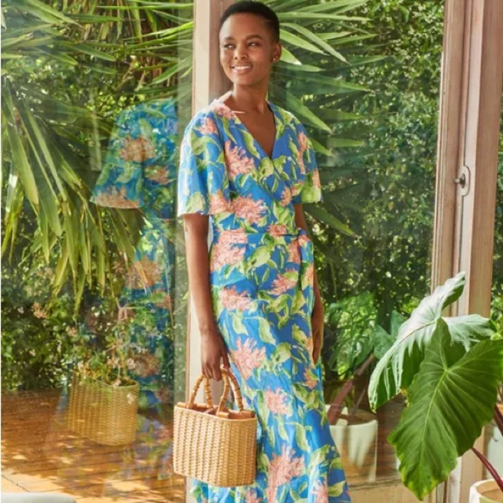 J. McLaughlin Audette Wrap Dress in Peony Bloom